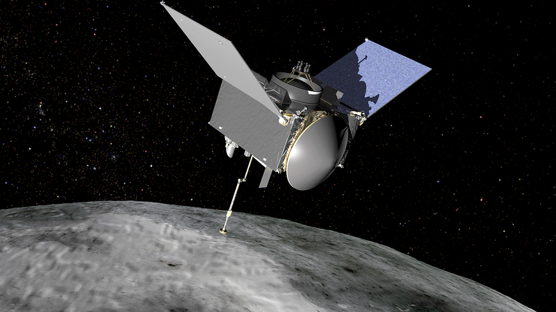 How it’ll look when OSIRIS-REx takes a sample of Bennu. (Image: NASA)